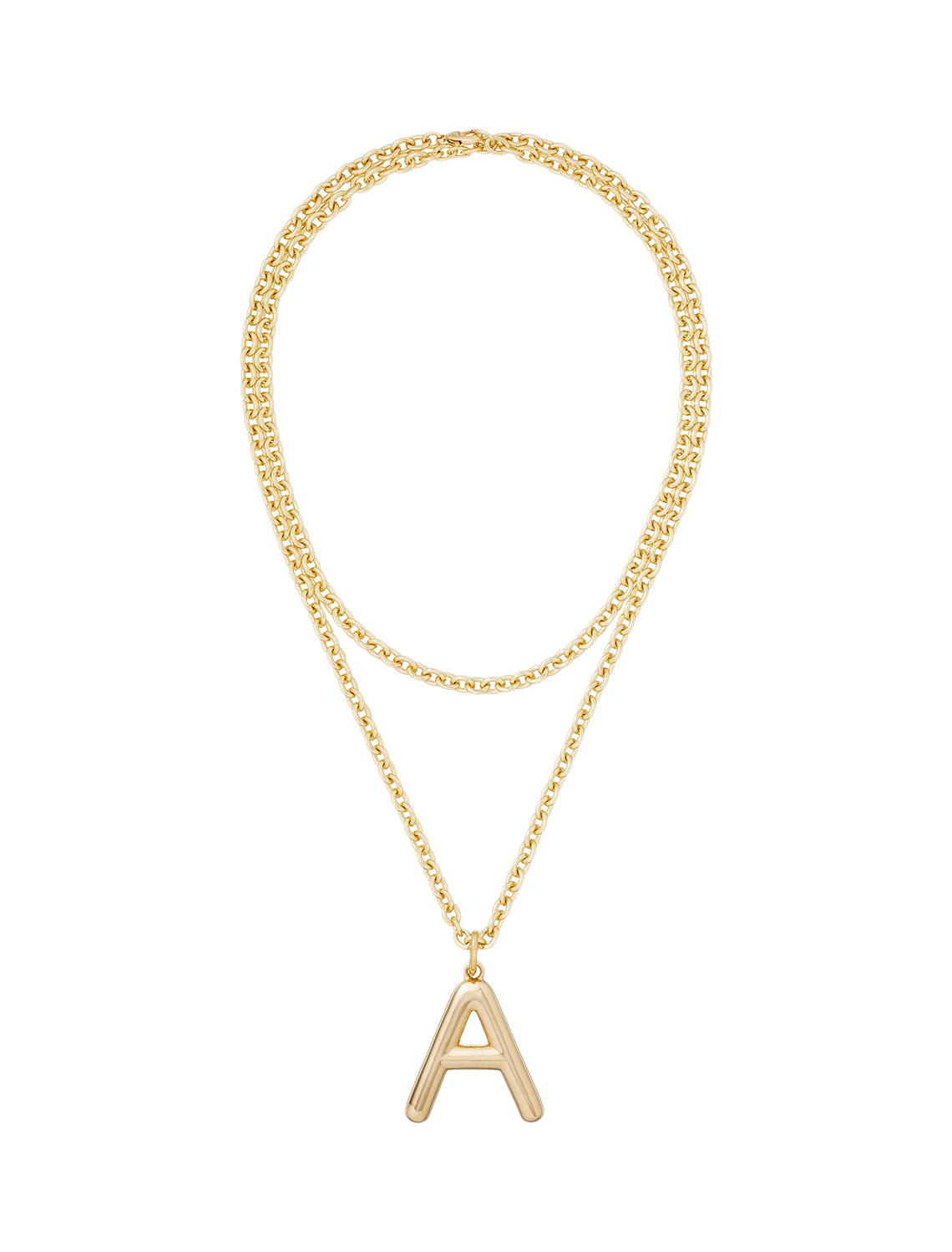 the big puffy initial necklace | A