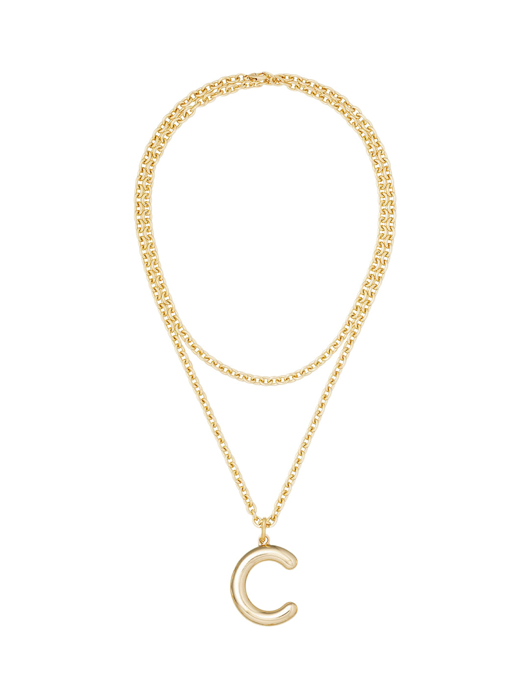 the big puffy initial necklace | C