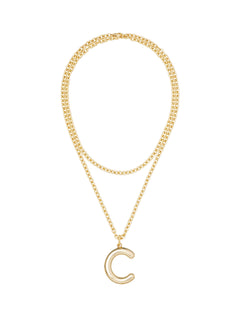 the big puffy initial necklace | C