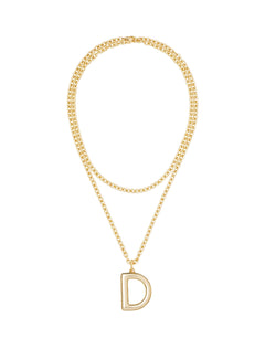 the big puffy initial necklace | D