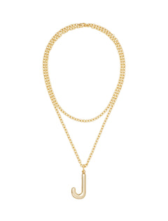 the big puffy initial necklace | J