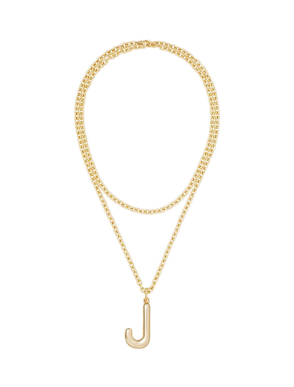 the big puffy initial necklace | J