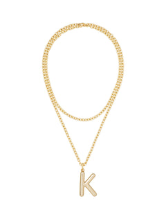 the big puffy initial necklace | K