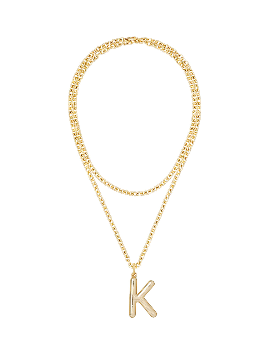 the big puffy initial necklace | K