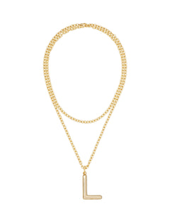 the big puffy initial necklace | L