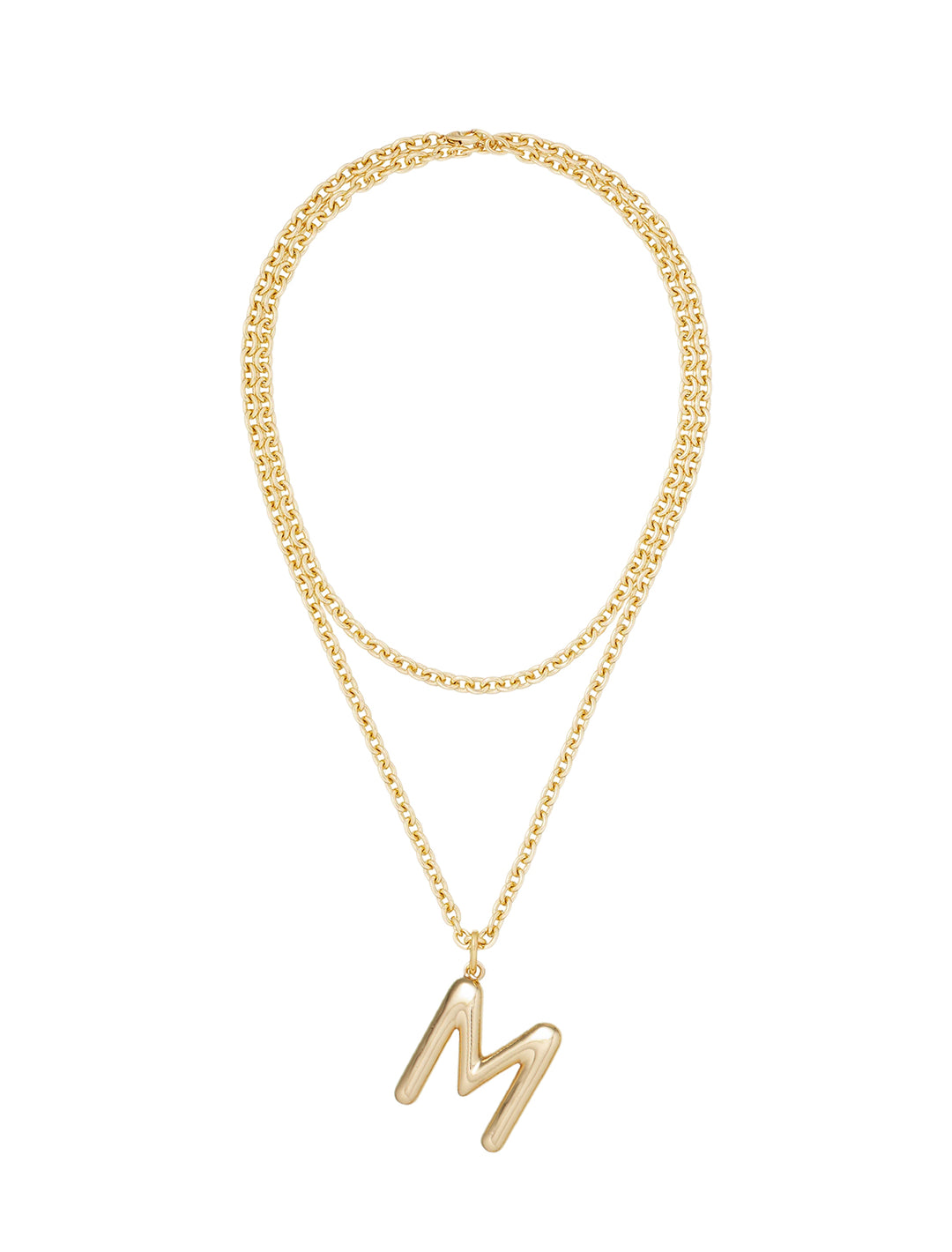the big puffy initial necklace | M