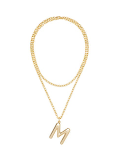 the big puffy initial necklace | M