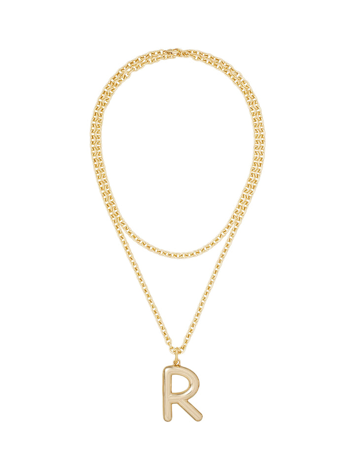 the big puffy initial necklace | R