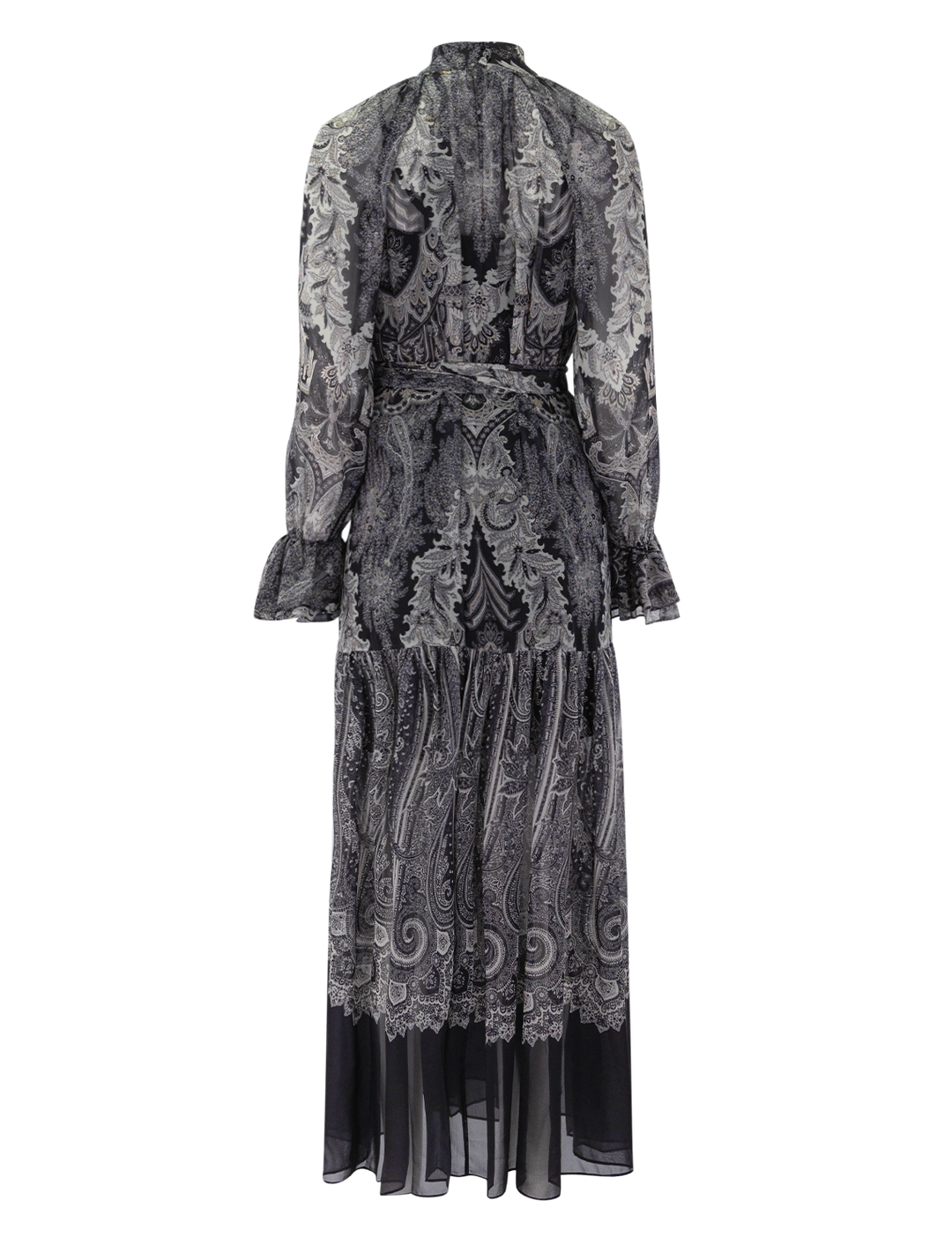 connell dress in black multi print