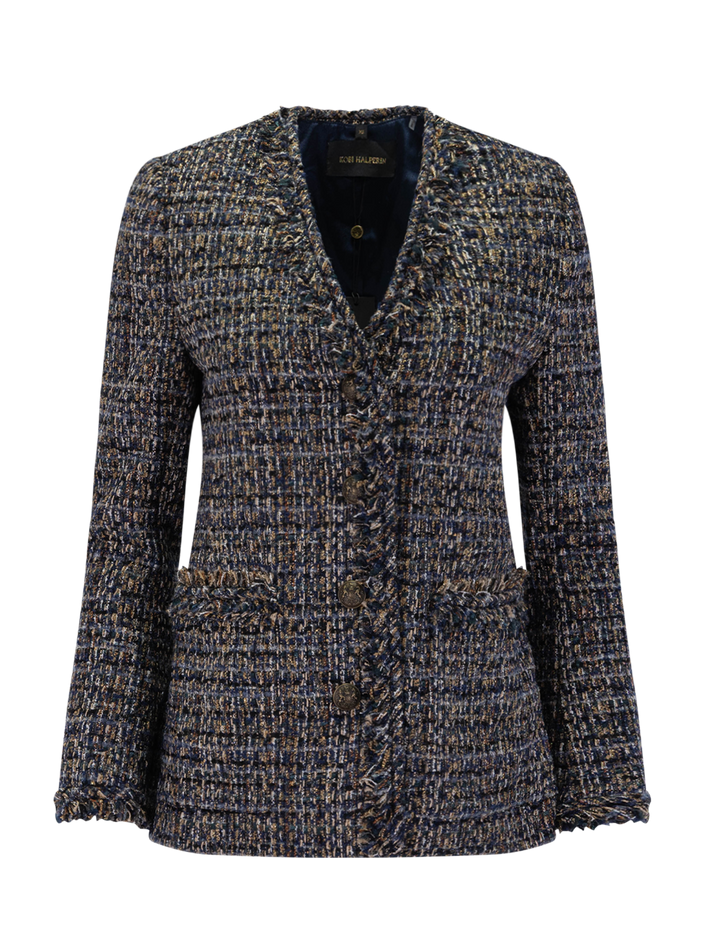 kaden jacket in navy tweed
