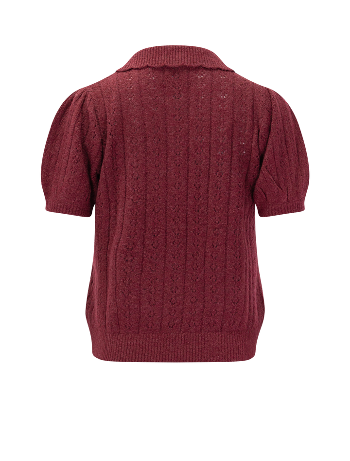 sophie pointelle polo in cabernet
