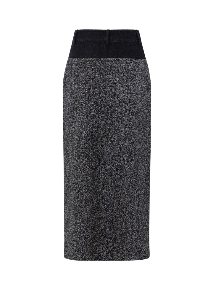 waylon tweed and denim skirt
