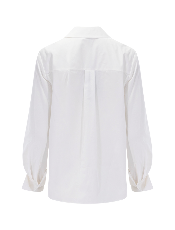 merit embellished poplin blouse in white