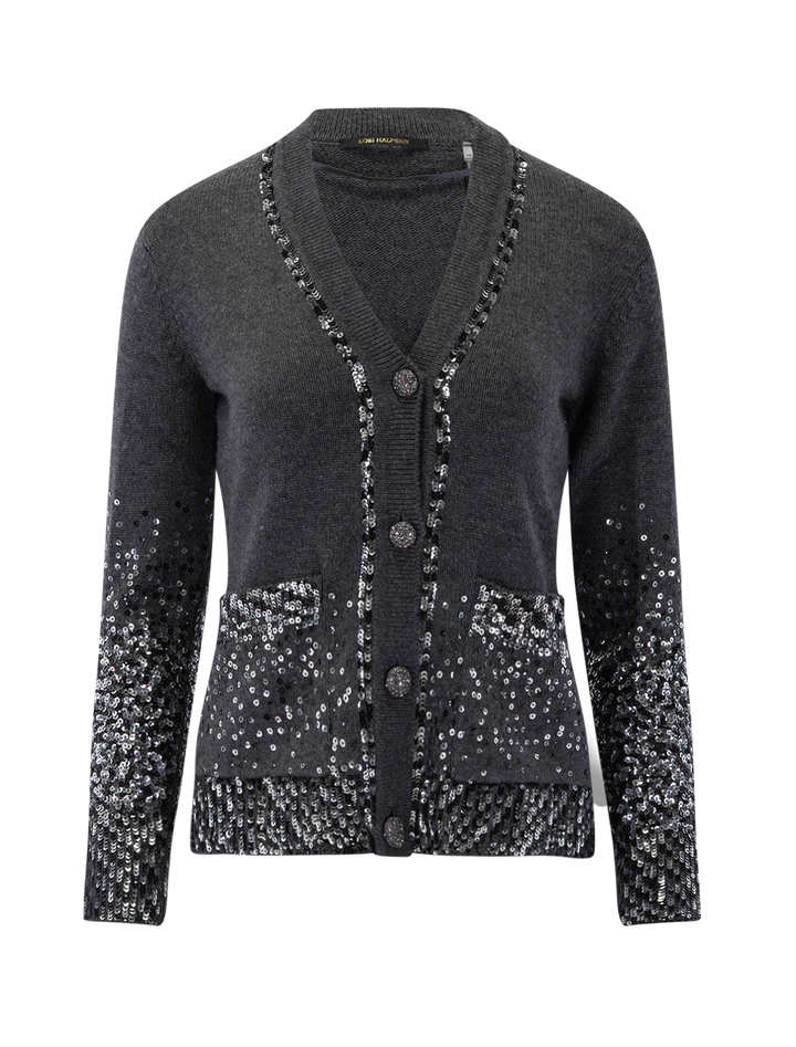 nikita sequin cardigan in grey