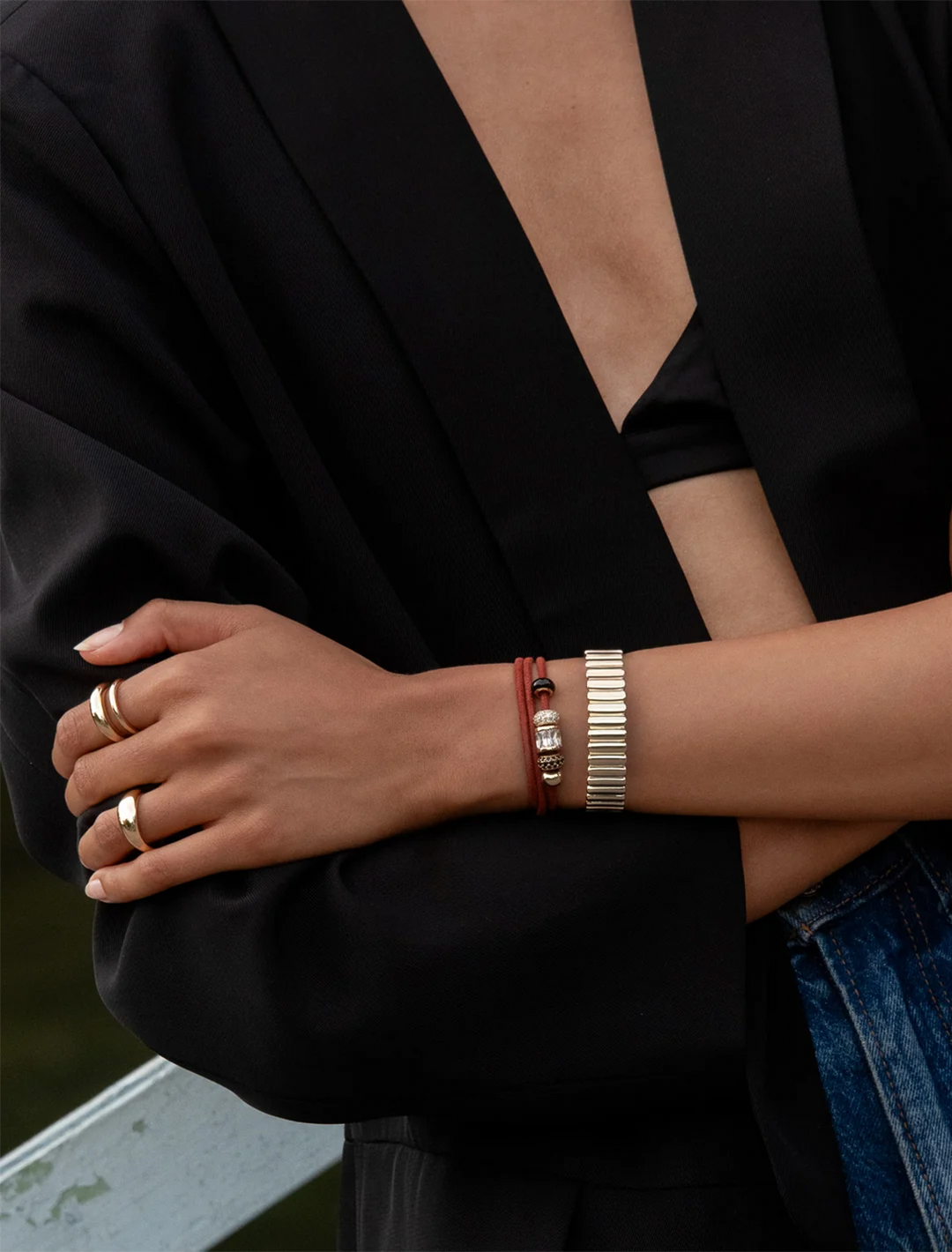 ciera cuff in rhodium plated