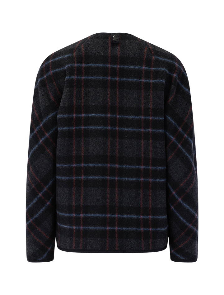 martine dickey scarf coat in black plaid