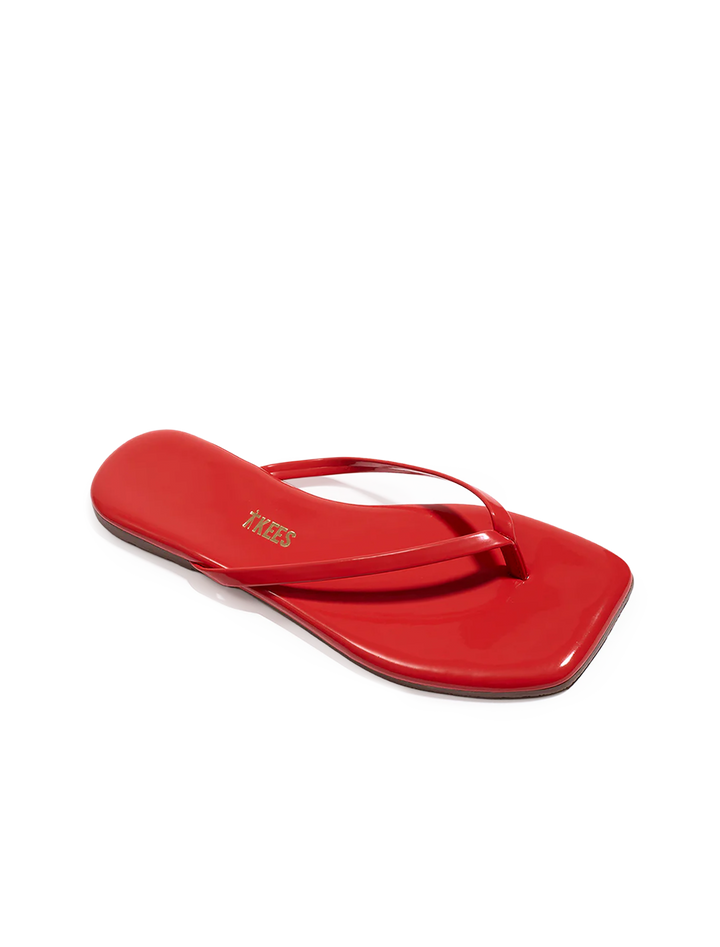 square toe lily in red gloss