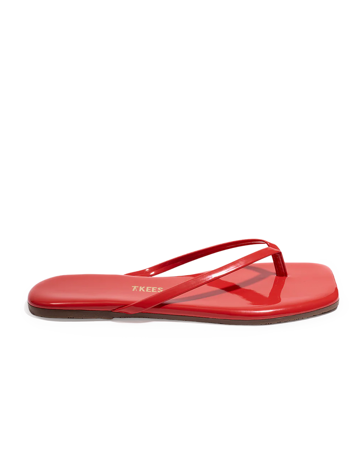 square toe lily in red gloss