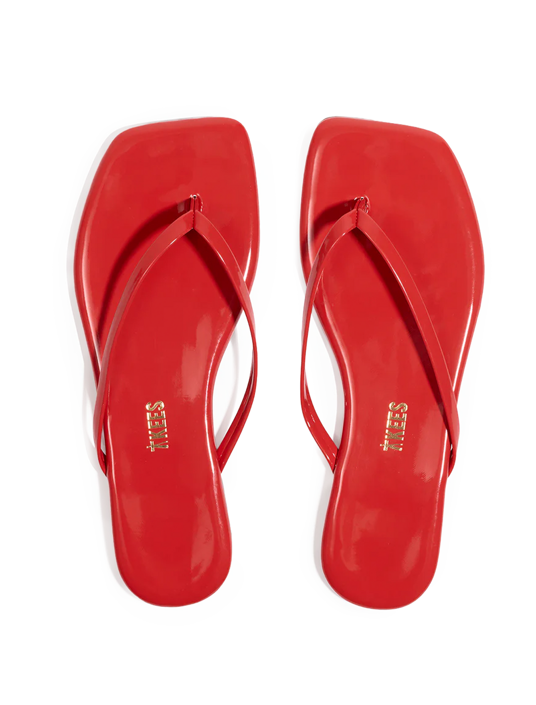 square toe lily in red gloss