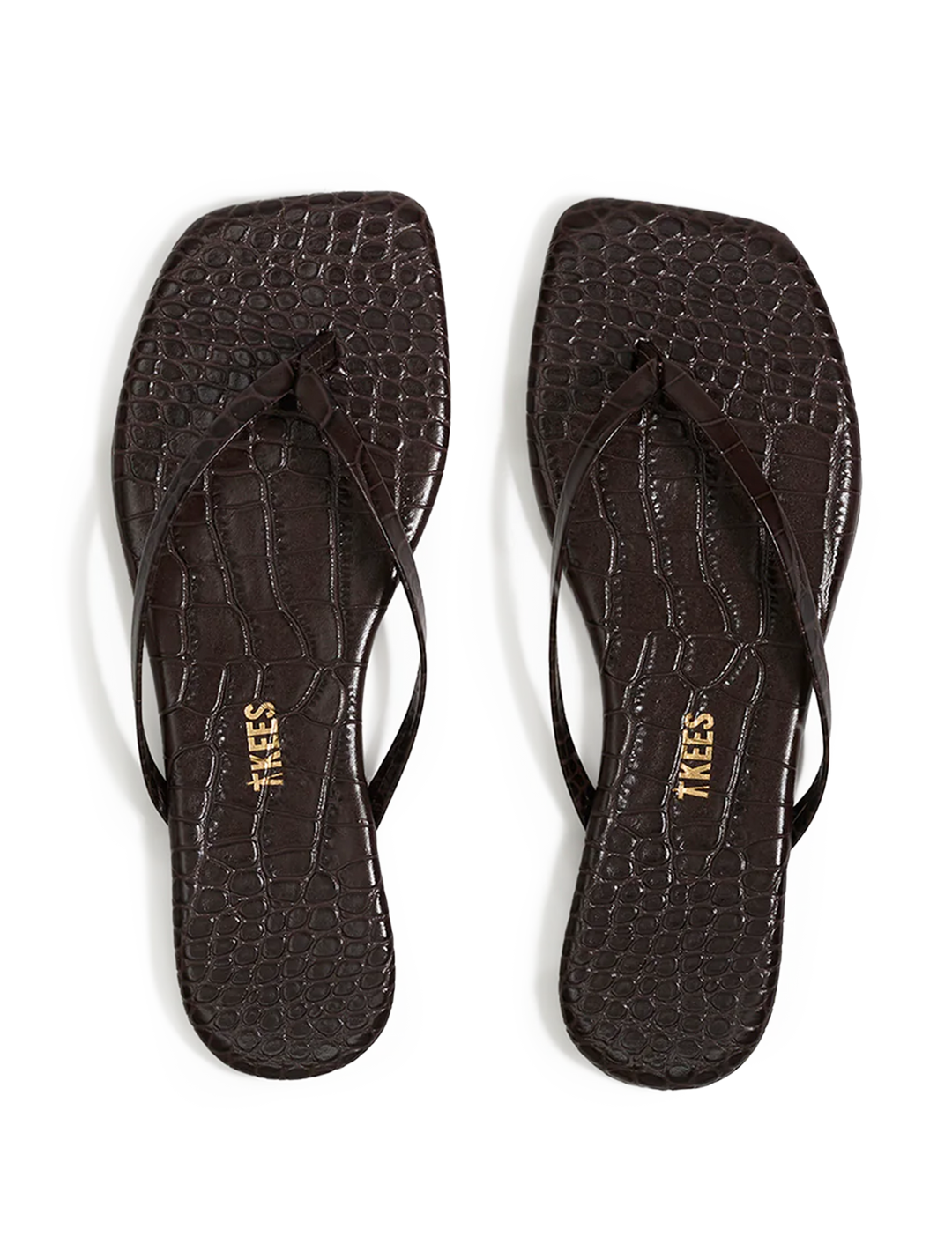 square toe lily in carob croc