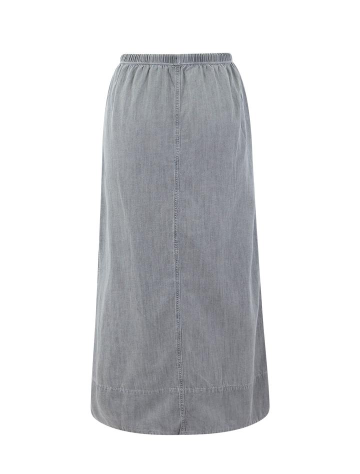 denim drawcord skirt in grey wash