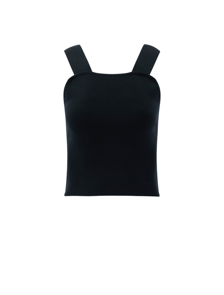 wide strap knit tank in black
