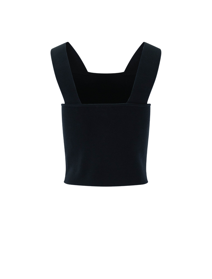 wide strap knit tank in black