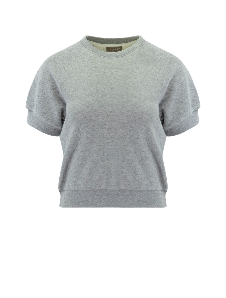 short sleeve terry sweatshirt in heather grey