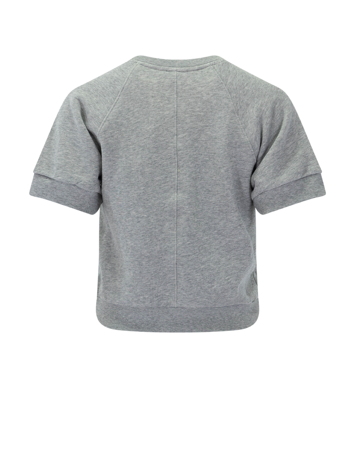 short sleeve terry sweatshirt in heather grey
