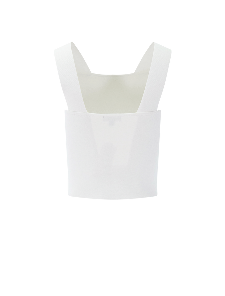 wide strap knit tank in white