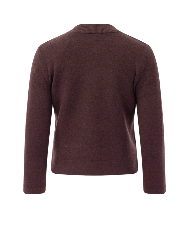 shrunken snap cardigan in fig