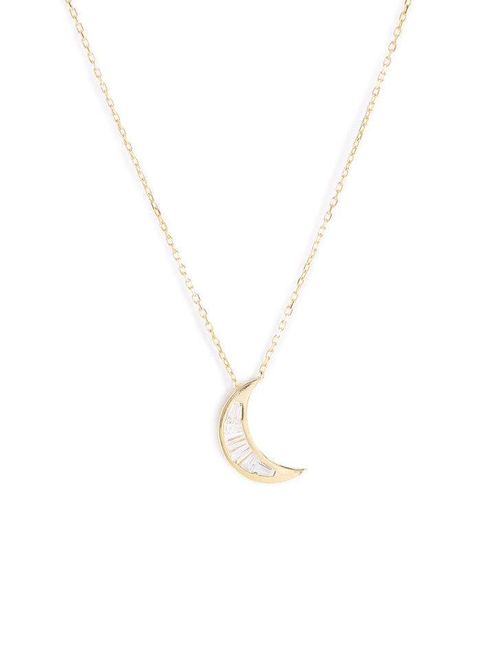 baguette moon necklace