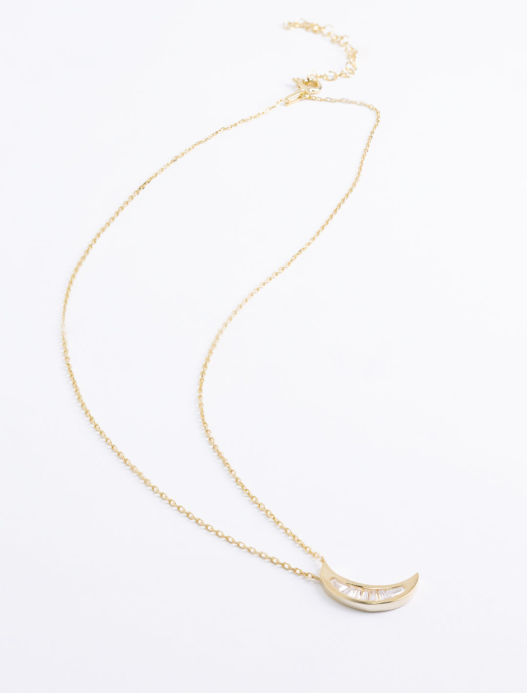 baguette moon necklace
