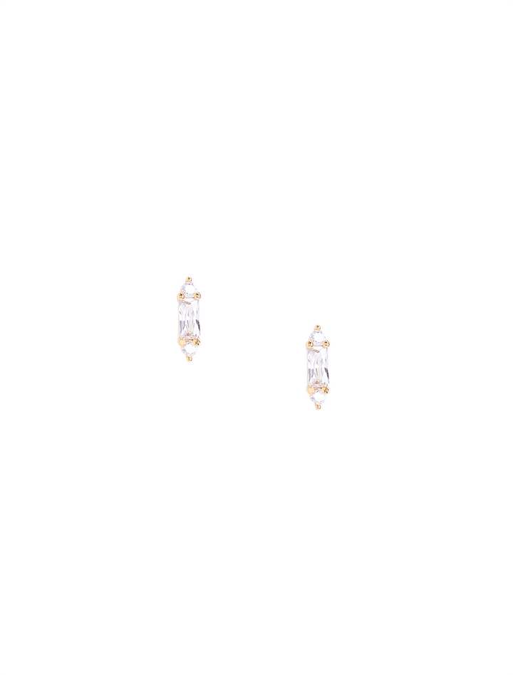 tiny stick baguette cz studs