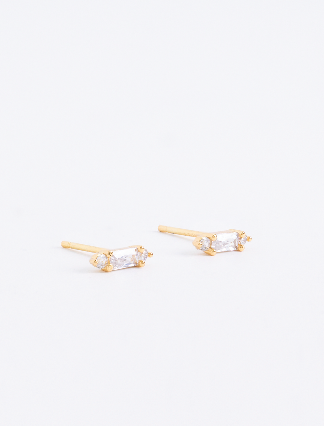 tiny stick baguette cz studs