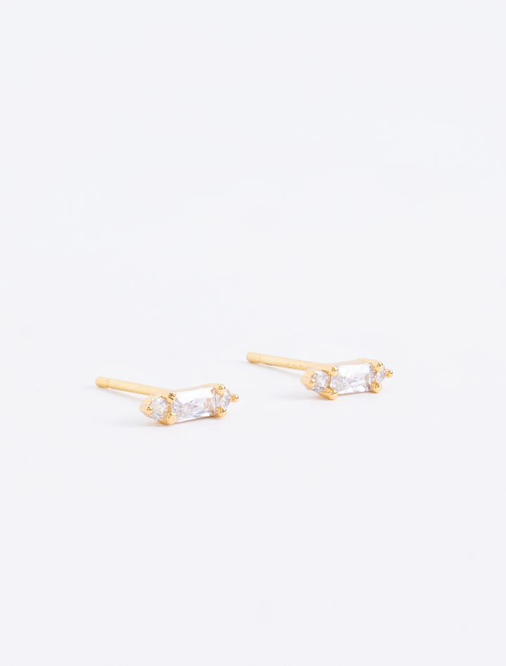 tiny stick baguette cz studs