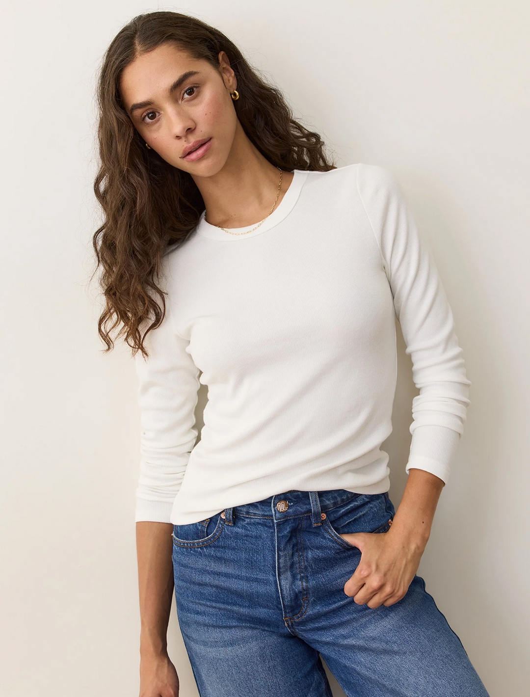 lexi long sleeve tee in white