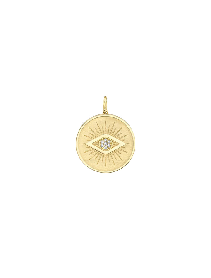 diamond and gold protective eye charm