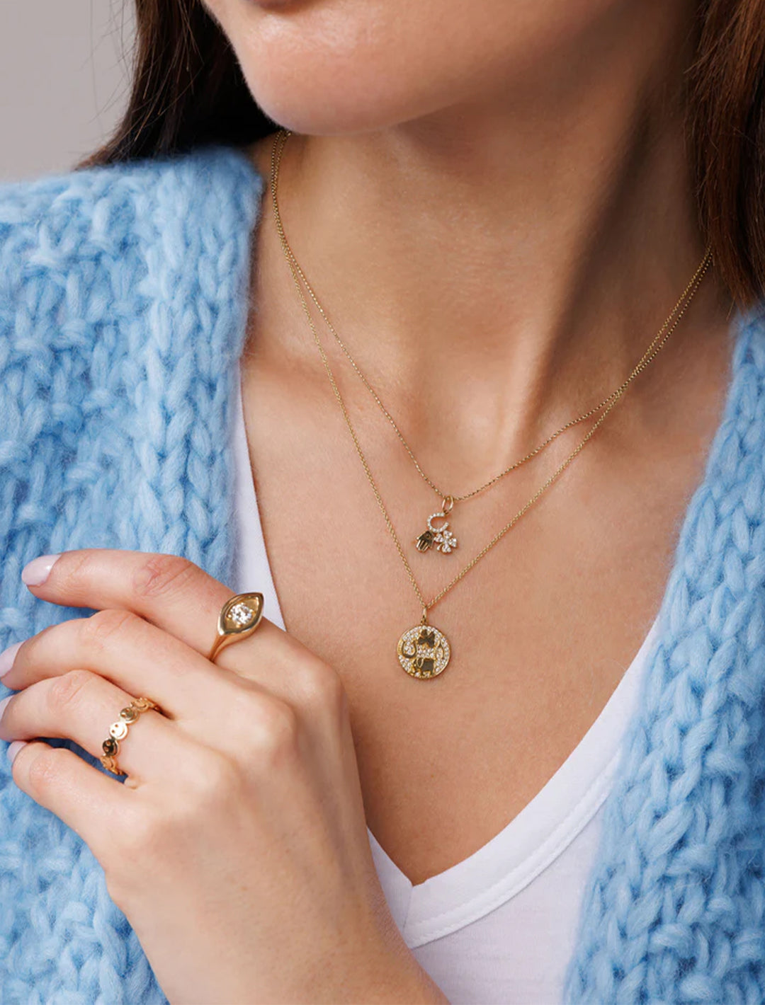 diamond and gold luck and protection charm