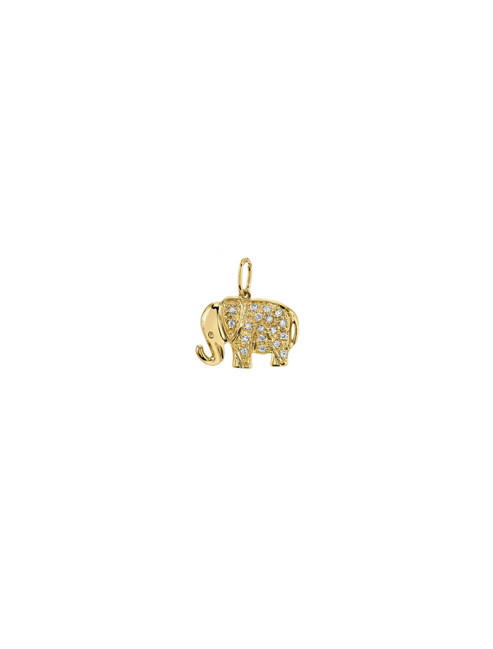 diamond and gold elephant charm