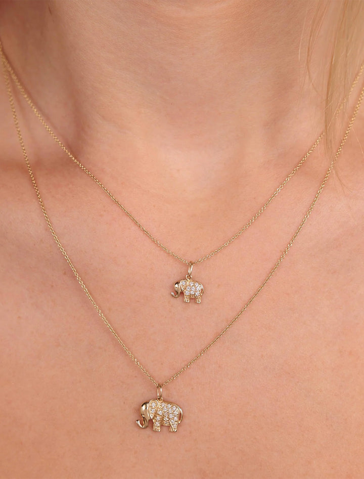 diamond and gold elephant charm