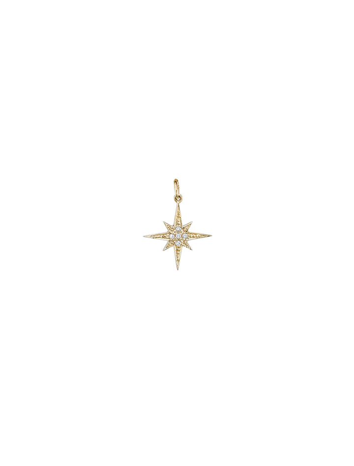 pave and gold startburst charm