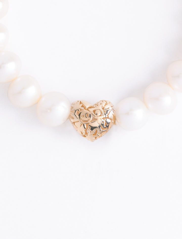 10mm puffy icon wallpaper heart bead on pearl beaded bracelet