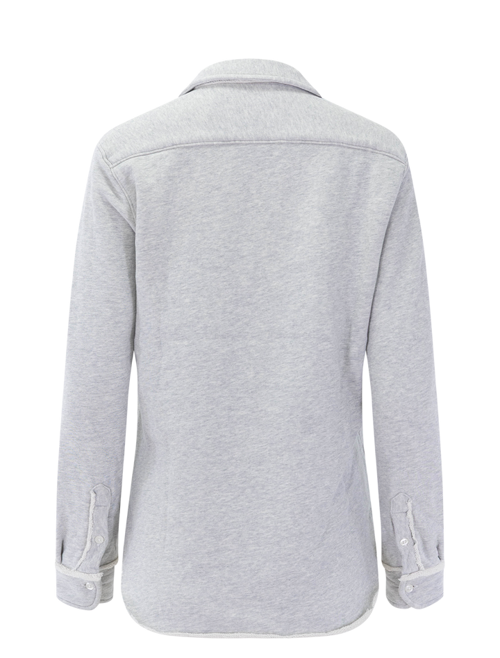 eileen sweatshirt button-up in gray melange
