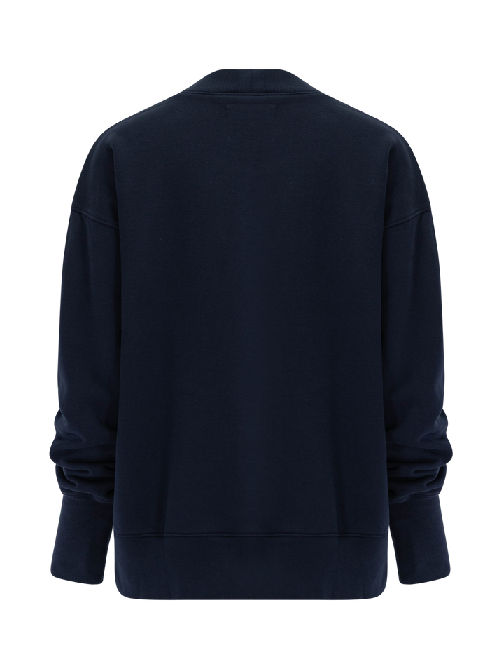 fleece cardigan in navy