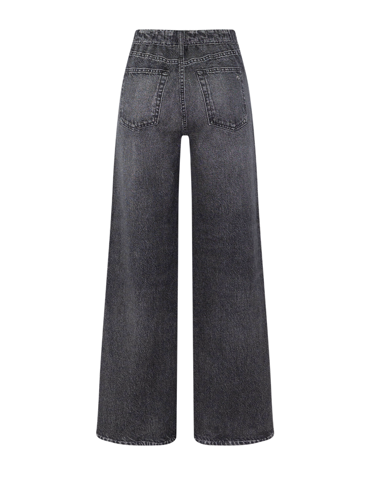 miramar terry wide track pant in washed black