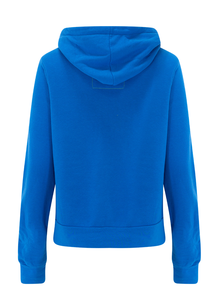mountain stitch chevron 4 zip hoodie in adventure blue