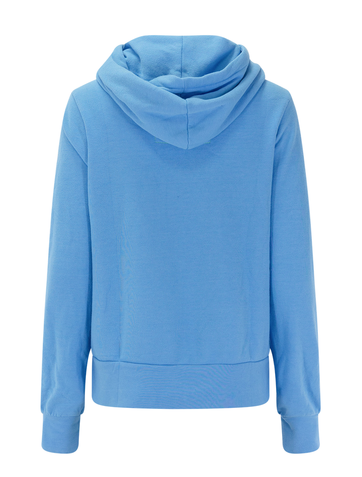 mountain stitch chevron 4 zip hoodie in sky blue