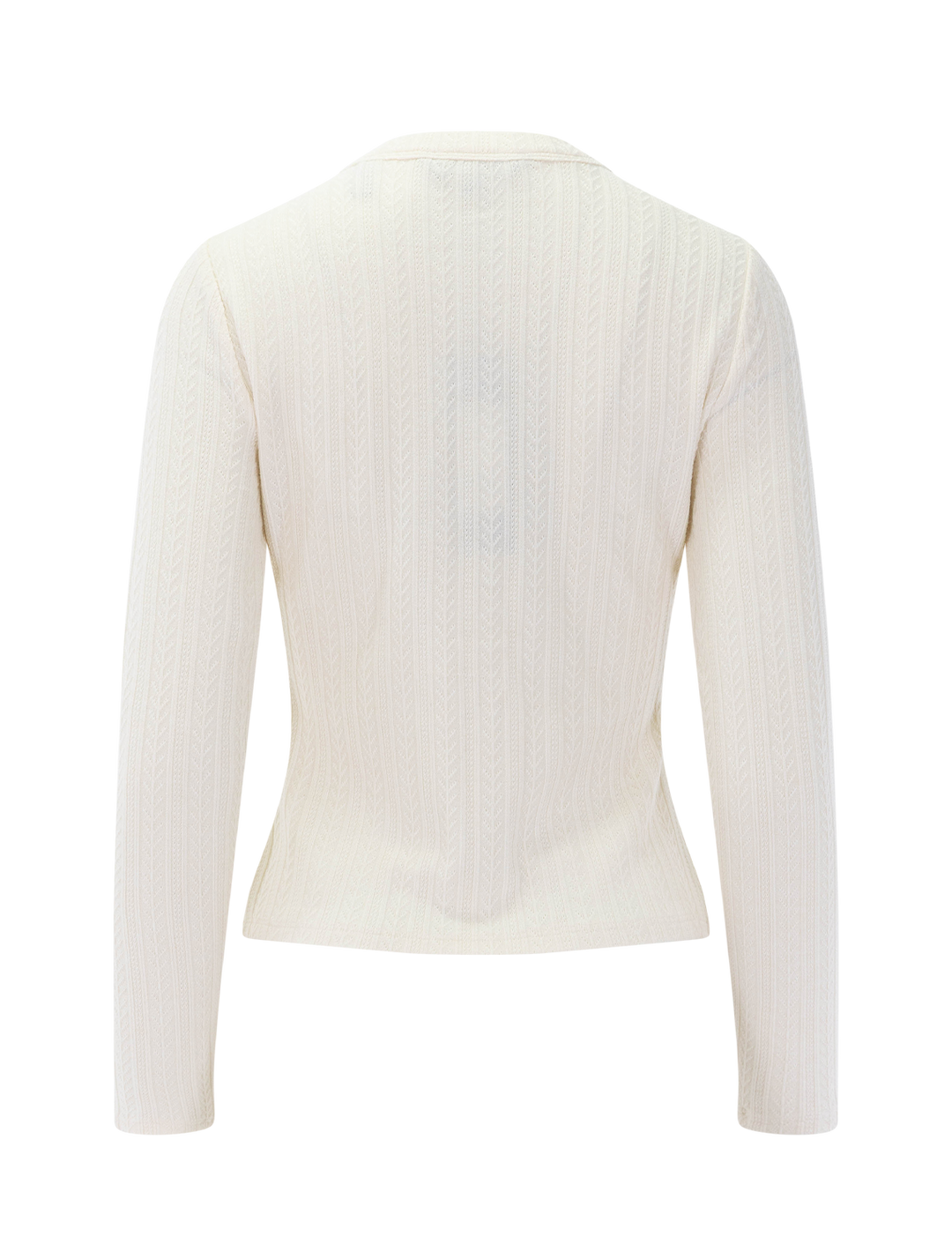 lira pointelle cardigan in ecru