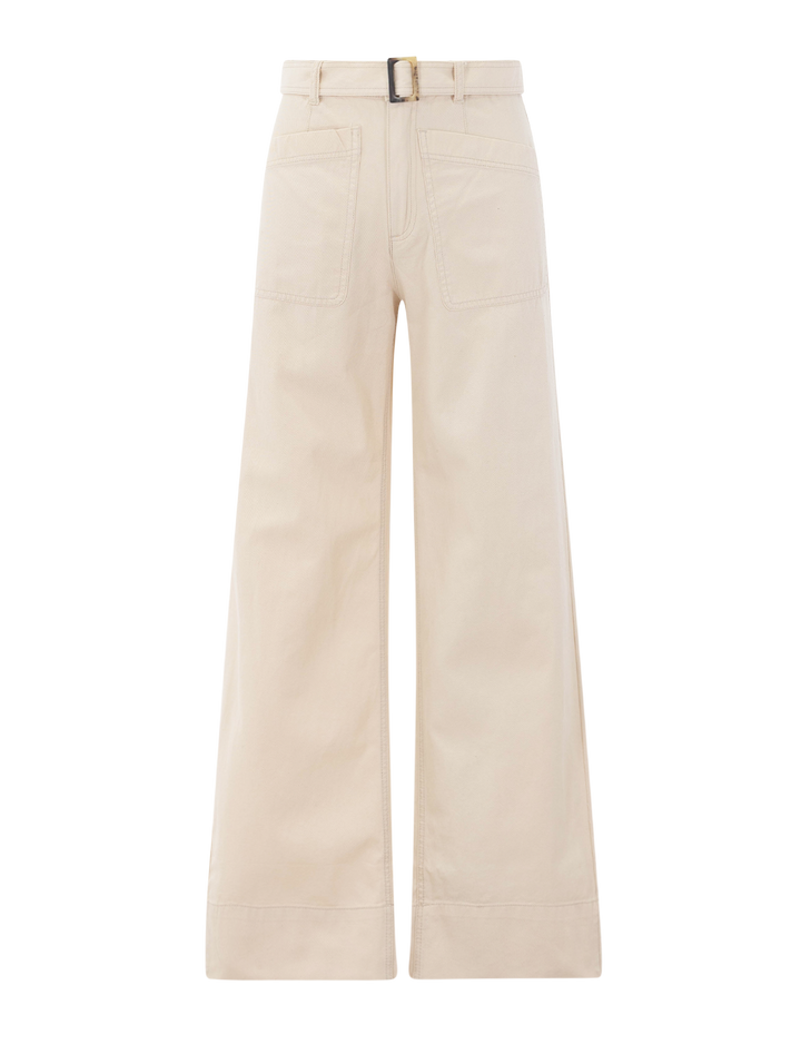 slant pocket twill pant eggshell